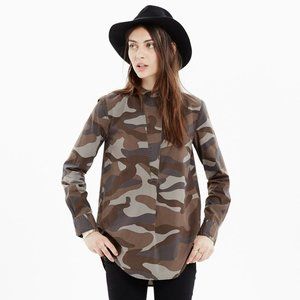Madewell Camouflage Tunic Top - Brown and Green
